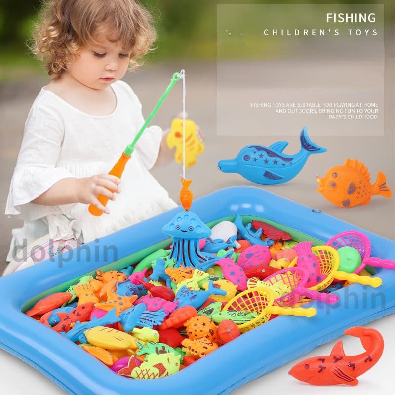 Conjunto de 40 peças de brinquedos de pesca magnéticos, brinquedo para banho de bebê, brinquedo educativo VT7K