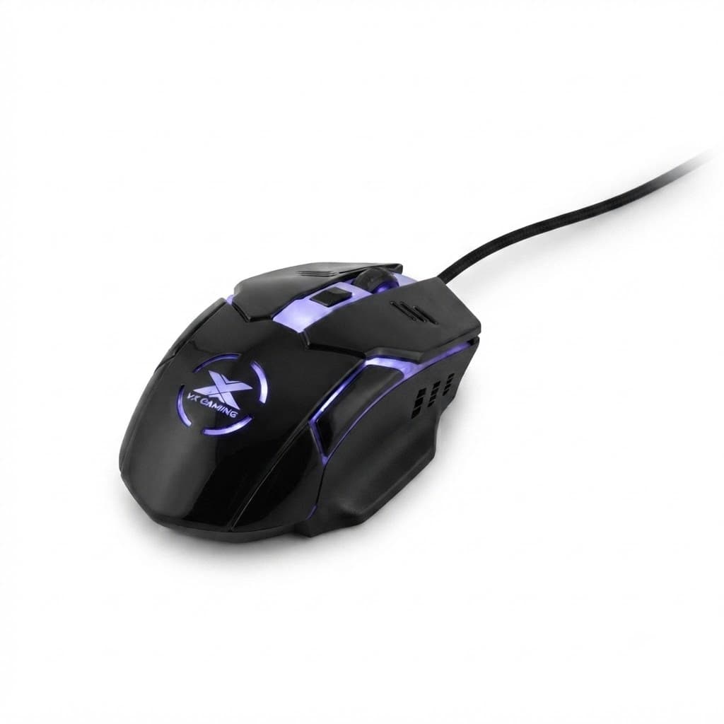 Mouse Gamer Vinik VX Gaming Titan USB 1600 DPI LED 7 Cores Cabo Nylon Trançado 1,8m Plug and Play PC Notebook