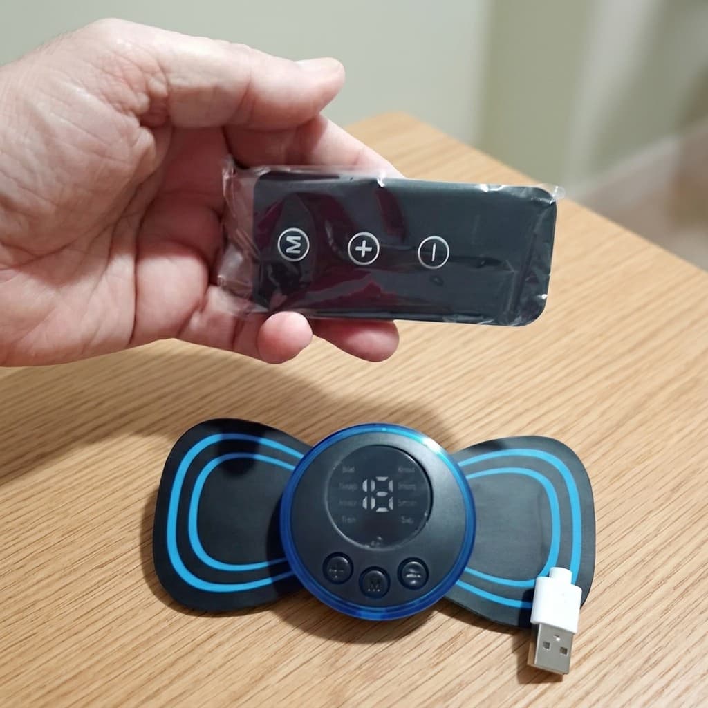 Massageador Eletrico Portatil EMS Cervical Pescoço Costas Alivio De Dores Musculares Pratico
