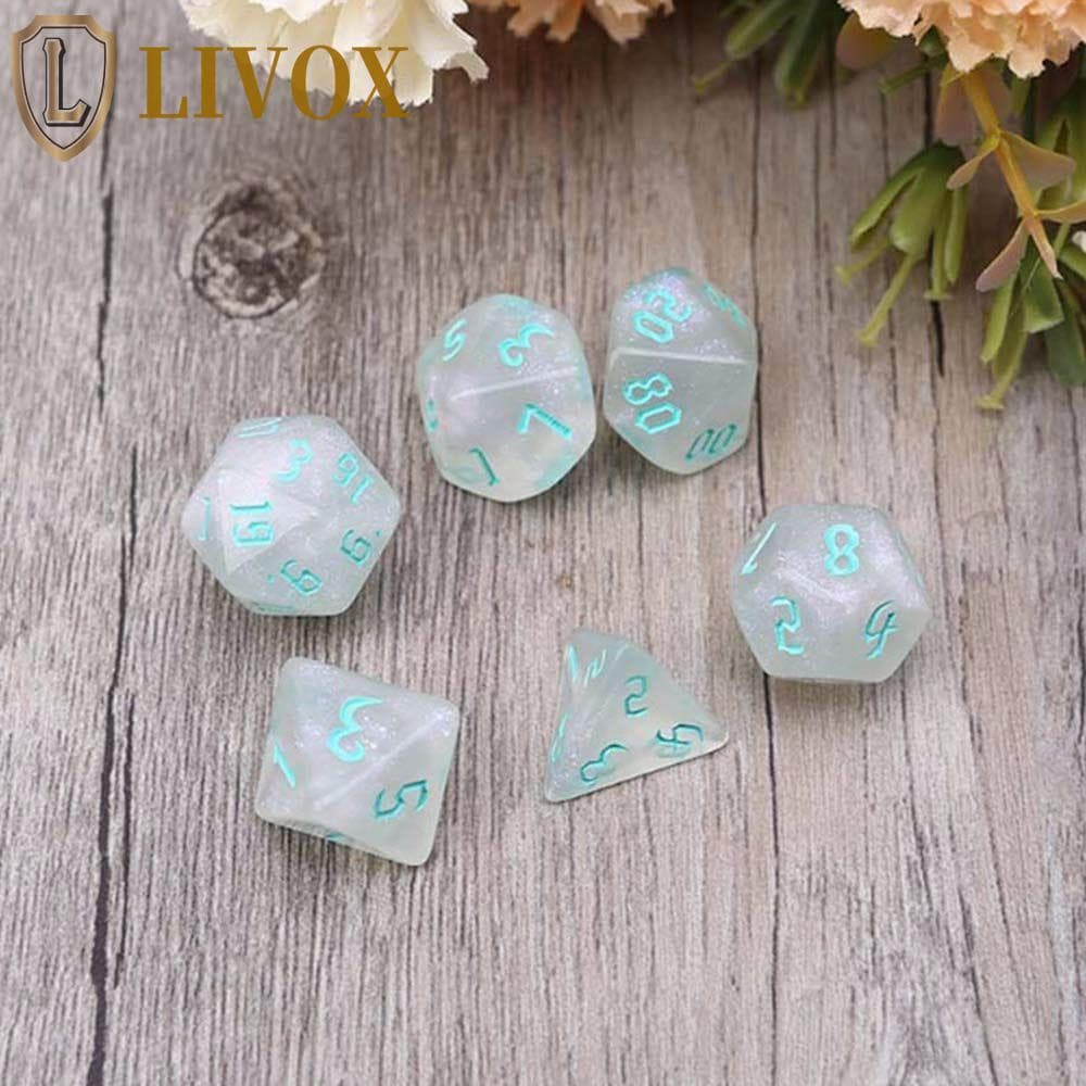 LIVOX Dados Poliédricos Jogos De Tabuleiro Jogo De Mesa 7 Pçs/set Festa Em Família Jogando Entretenimento