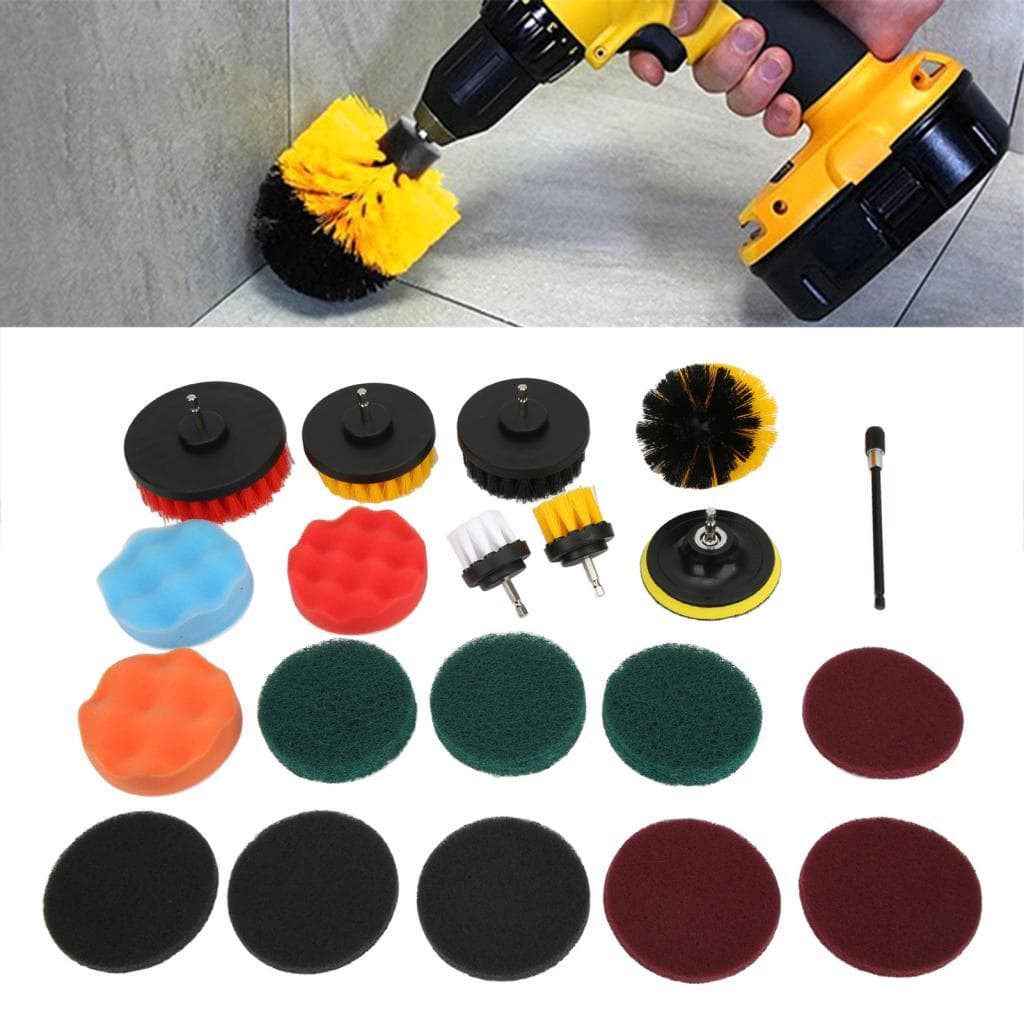 Toolgoing-BR Conjunto de acessórios de escova de broca, 20 peças, kit de limpeza multiuso para limpeza de carro
