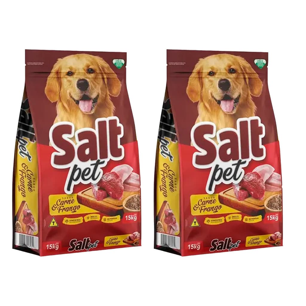 Ração Para Cães Adultos Carne e Frango 30Kg Ração Para Cachorro Gostosa Alimento Cçaes Pet