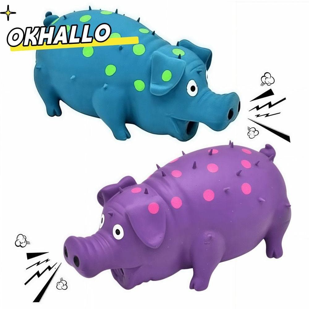 Brinquedo Estridente Para Cachorro OKHALLO , Porco Grunt Com Som Squeaker Látex Brinquedos Mastigar Cães , De Apertar Au