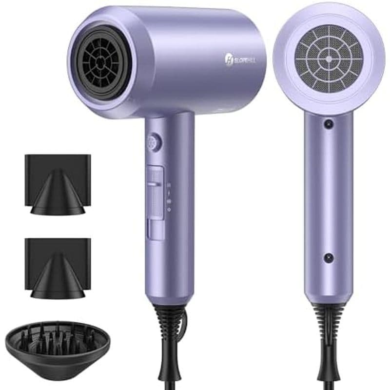 Secador De Cabelo Iônico Profissional De Declive , Poderoso De Baixo Ruído De Secagem Rápida De 1800 W Com 2 Bicos Conce