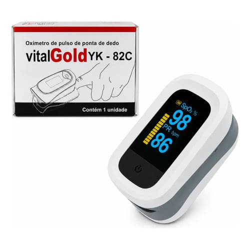 Oxímetro Digital Para Dedo Preto/branco 1 Un Vitalgold Preto/branco
