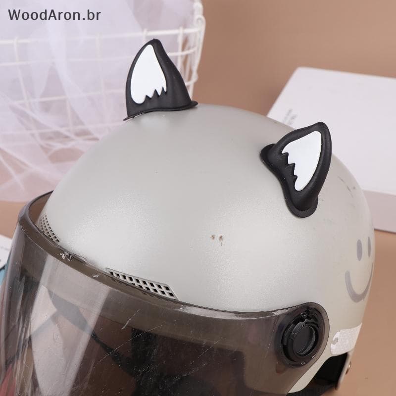 WoodAron Capacete De Motocicleta Decorações De Orelha De Gato Acessório Para Scooter Bicicleta Adesivo Moto Skate Ciclis