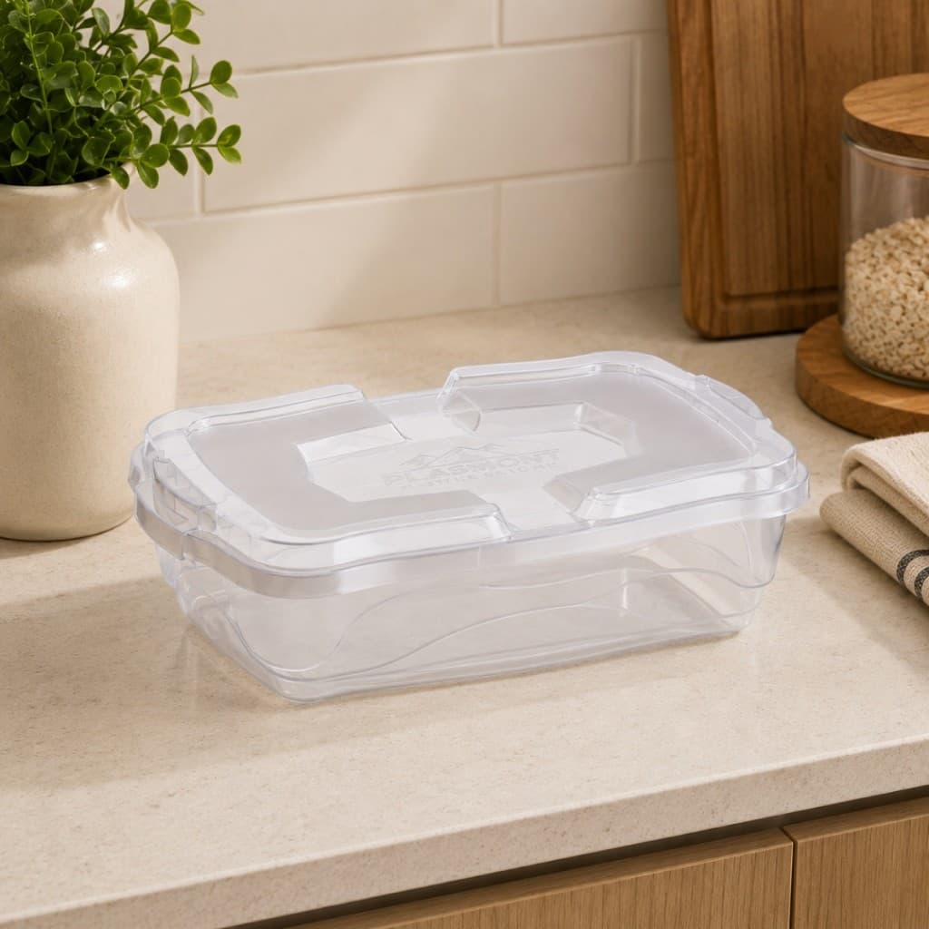 Caixa Organizadora Multiuso 6 Litros Transparente com Tampa Plástica para Organização Cozinha Banheiro Quarto Armário