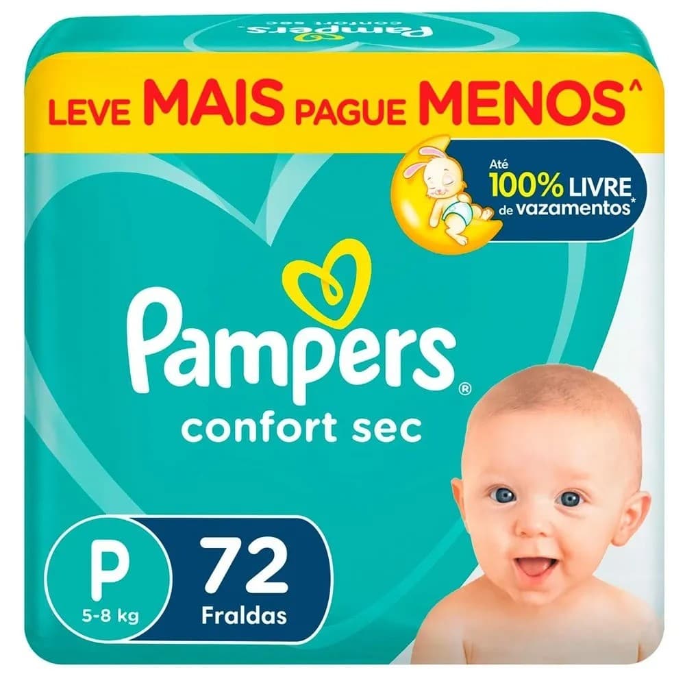 Fralda Pampers Confort Sec P Com 72 Unidades