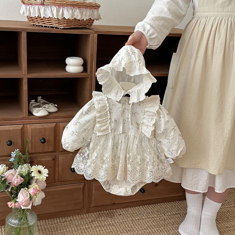 Bebê roupas de primavera do bebê menina mês cheio cem dias doce macacão roupas de bebê moda pequena princesa renda macac