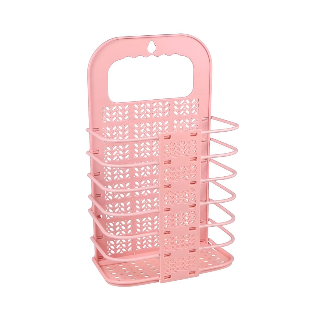 Cesto Dobrável Organizador Multiuso Lavanderia Banheiro Cor:Rosa