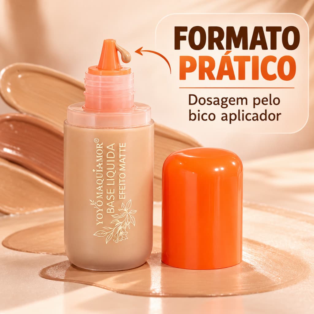 Base Líquida Matte para Rosto Yoyomaquiamor 38g Maquiagem Facial Escolha a Cor Ideal entre 6 Tons