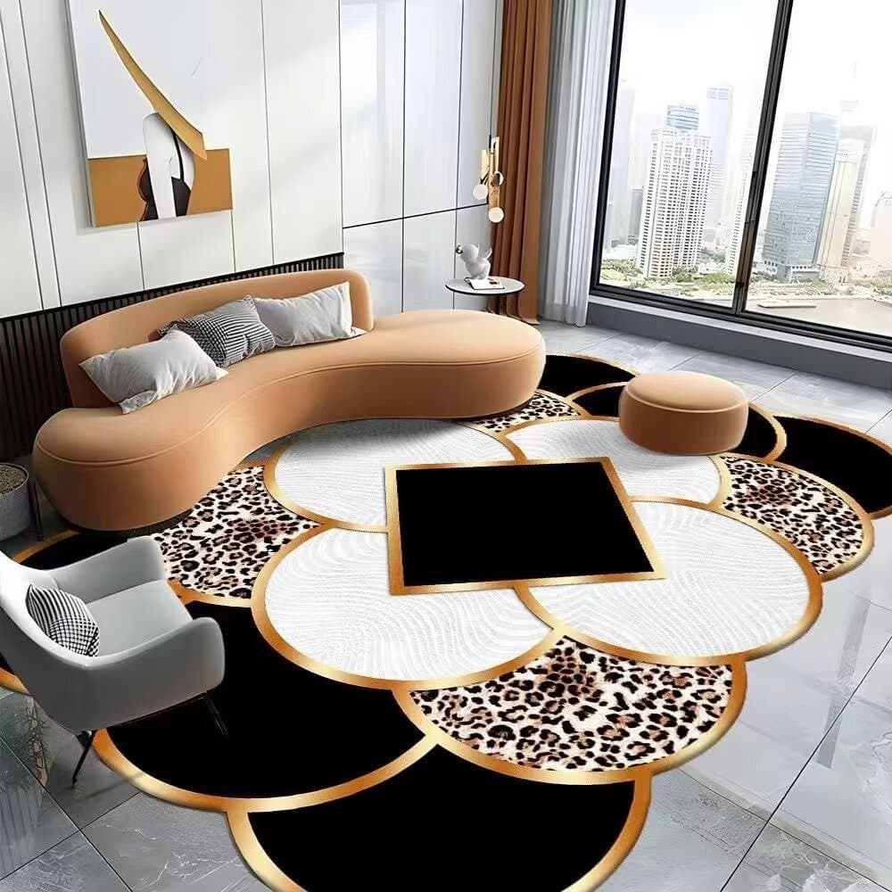 [Novo produto] Tapete de lã com diamante dourado, tapete simples, leve, luxo, absorção de água, antiderrapante, sala de 