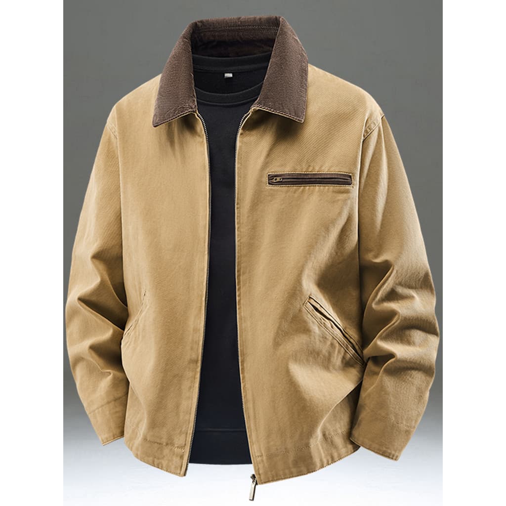 2026 novo estilo jaqueta masculina primavera outono lapela solta Casual macacão masculino jaqueta superior Ami cáqui