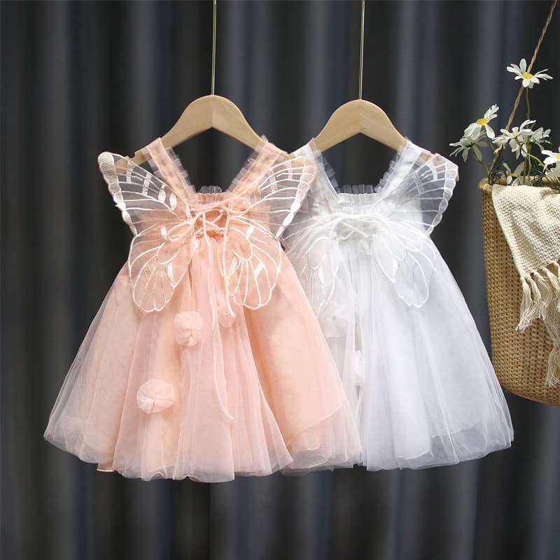 Feminino bebê vestido de verão roupas infantis malha crianças vestido de princesa vestido de fadas menina vestido de ani