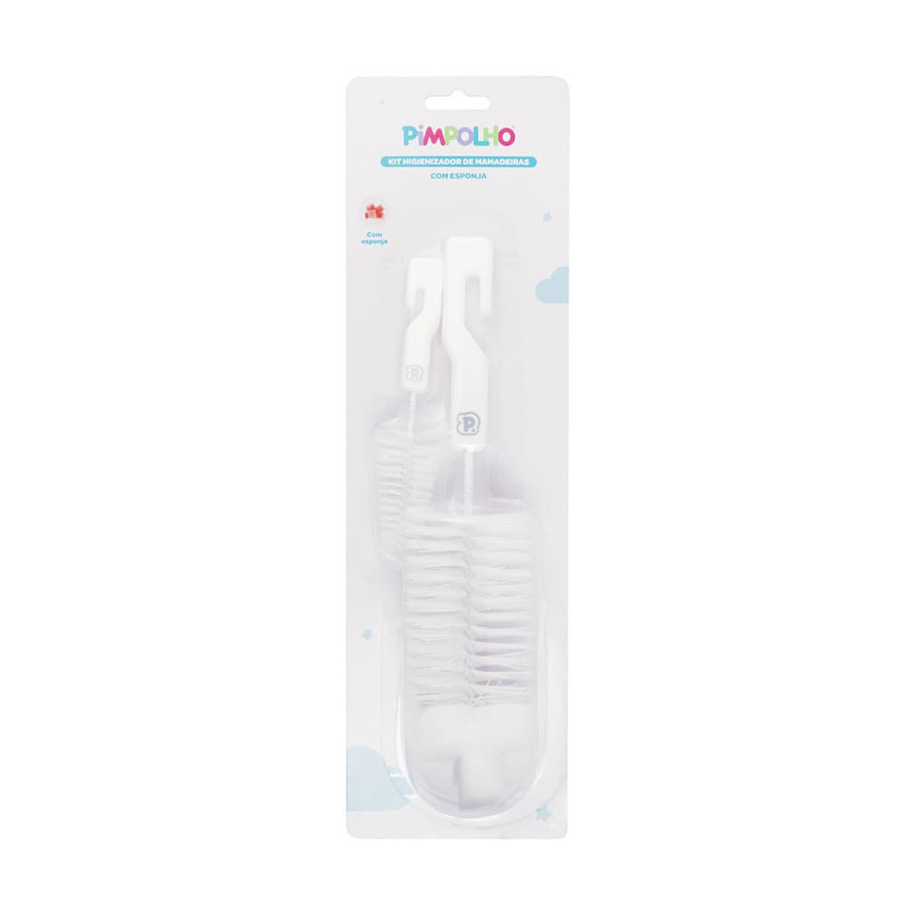 KIT HIGIENIZADOR BEBE DE MAMADEIRA COM ESPONJA UNISSEX PIMPOLHO