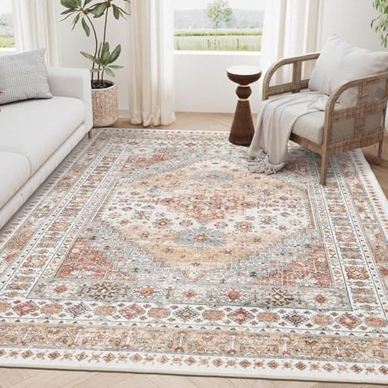Tapetes De Área Zesthome 5x7-Tapete Ultrafino Lavável , Antiderrapantes Resistentes A Manchas Para Sala De Estar , Quart
