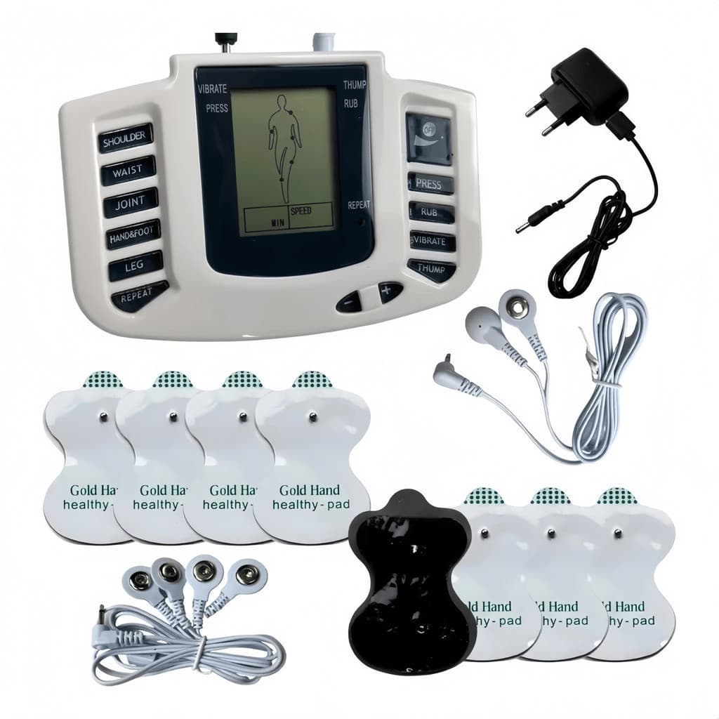 Massageador Elétrico Corporal Com 8 Níveis De Intensidade – Relaxamento Muscular Portátil Com Eletrodos Reutilizáveis