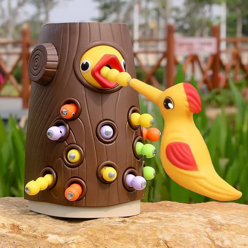 Jogo De Pica-Pau Magnético Montessori Brinquedos Para Crianças 2 Anos De Idade Brinquedo Educativo Alimentação De Pássar