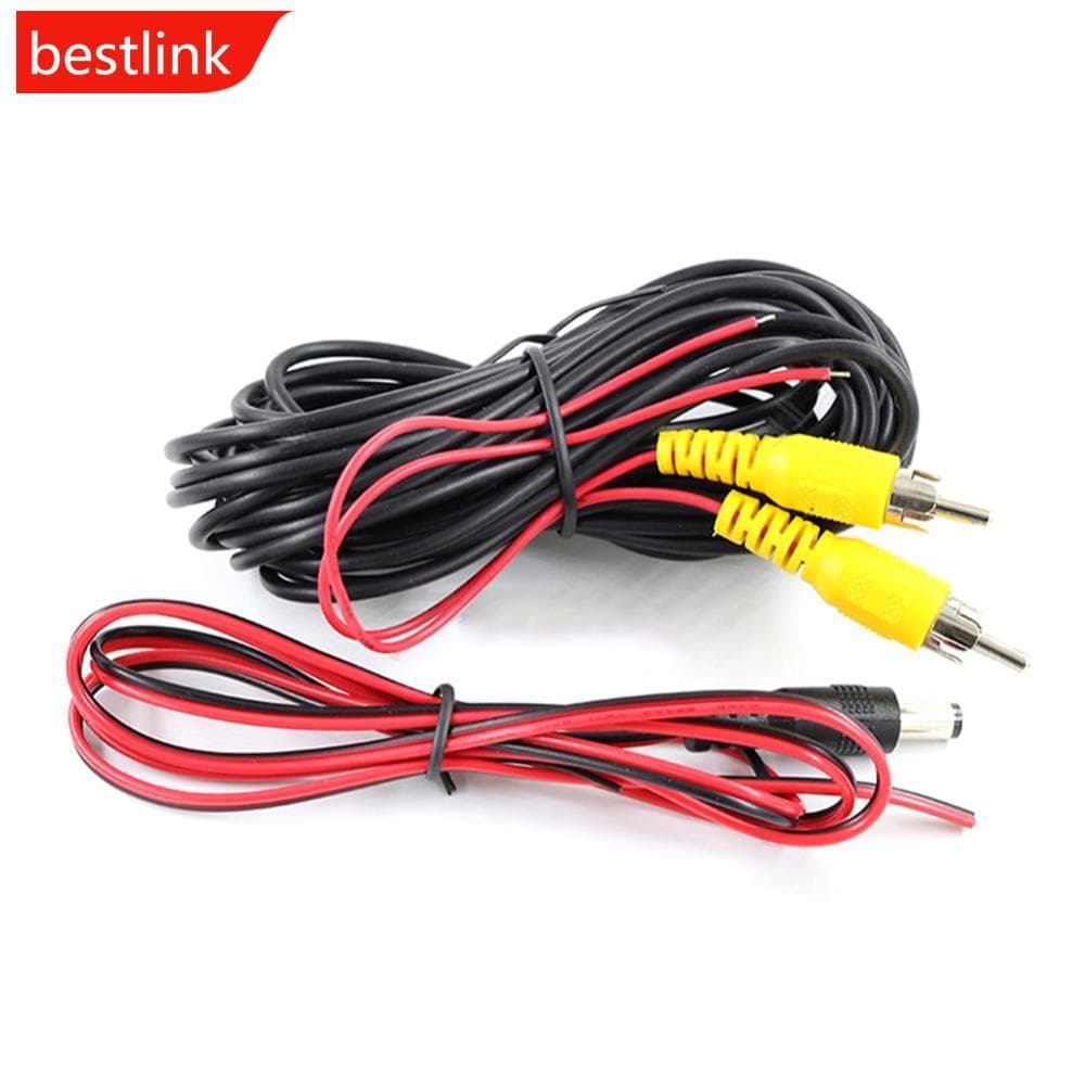 BESTLINK 6M RCA Cabo De Vídeo AV Extensão Fio Chicote Com Adaptador Alimentação ADC Para Câmera Visão Traseira Do Carro 