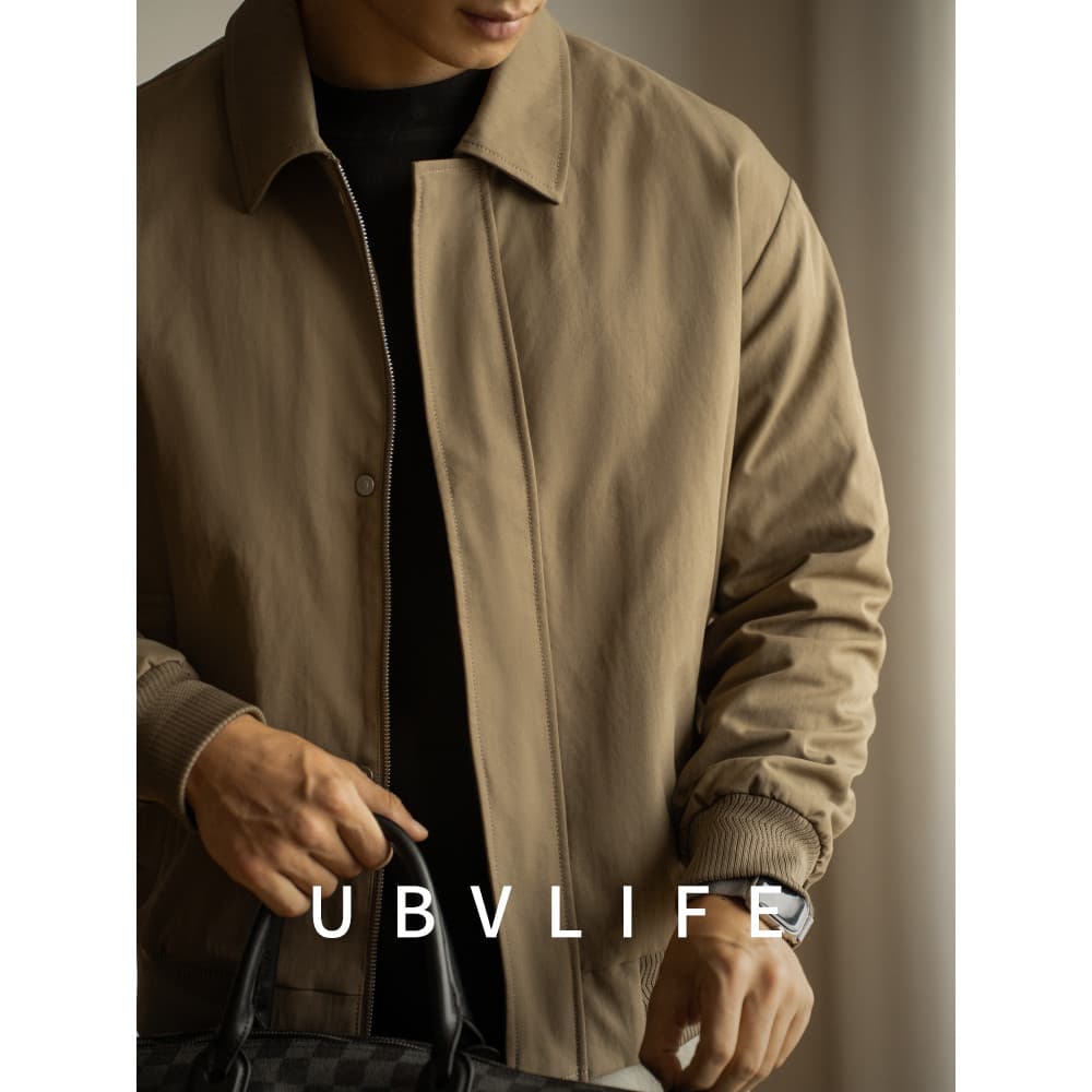 UBV American Lapel Cargo Jaqueta Masculina 2026 Outono Inverno Quente Jaqueta Curta Solta Cardigan Masculino