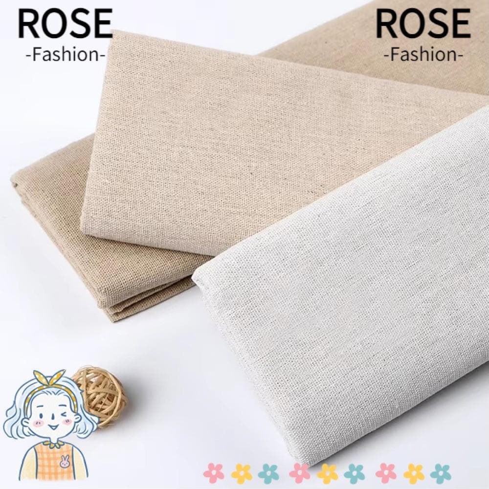 Tecido De Linho De Algodão ROSEGOODS , Costura Patchwork 150 * 100 Cm , Pano Cru Feito À Mão De Cor Sólida