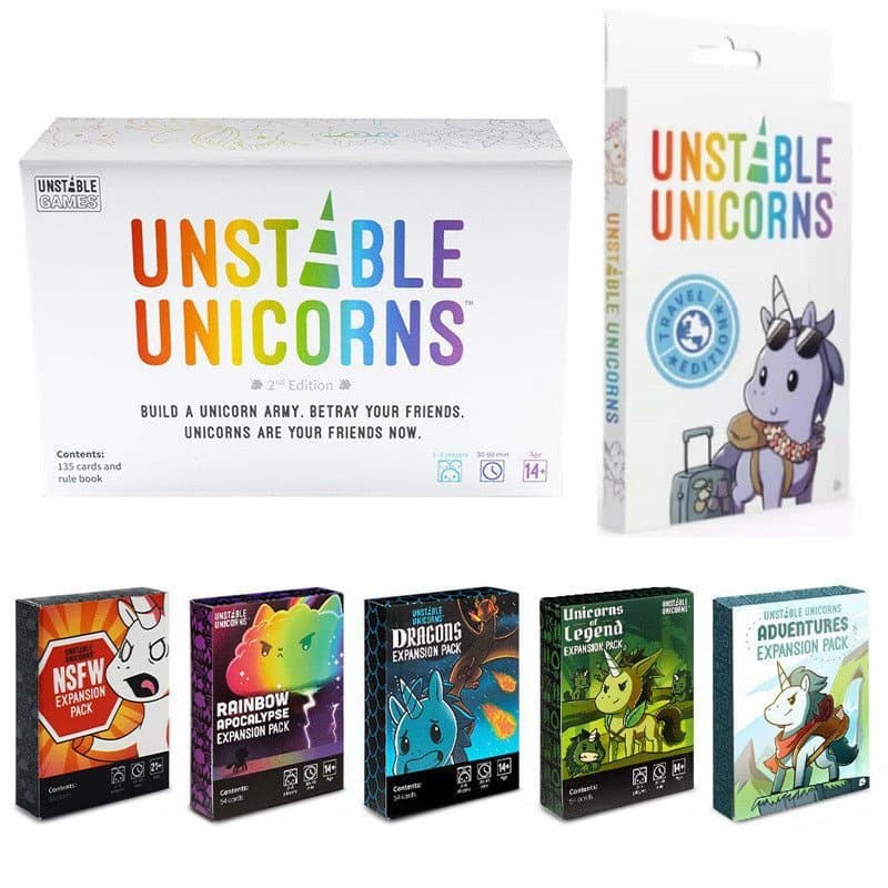 Unstable Unicorns Jogo de Tabuleiro de Unicórnios em Inglês, Brinquedo para Festa em Família, Jogo de Cartas 7.21 A1ES
