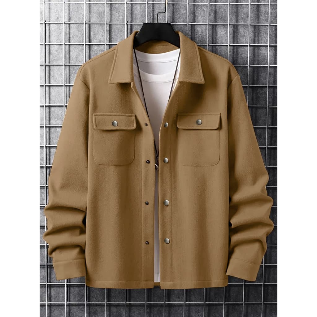 Jaqueta de lapela jaqueta solta Casual veludo jaqueta Cargo masculina
