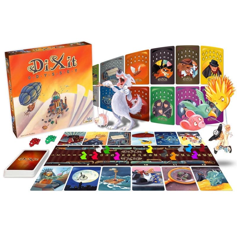 Jogo de tabuleiro <Dixit: Odyssey > Jogo de festa para família, uma imagem ganha mil palavras!