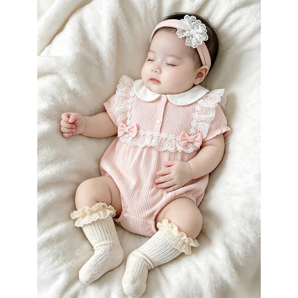 Bebê bebê roupas de verão mês inteiro cem dias bebê menina macacão estilo fino doce princesa roupas de um ano de idade p