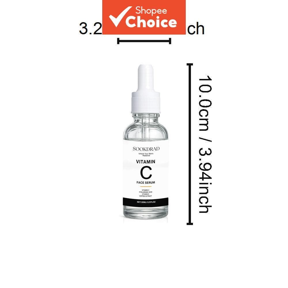 Facial de Vitamina C com , Extrato de Café, 30ml (1,01 fl oz) Essência Diária de Cuidados com a Pele do Rosto