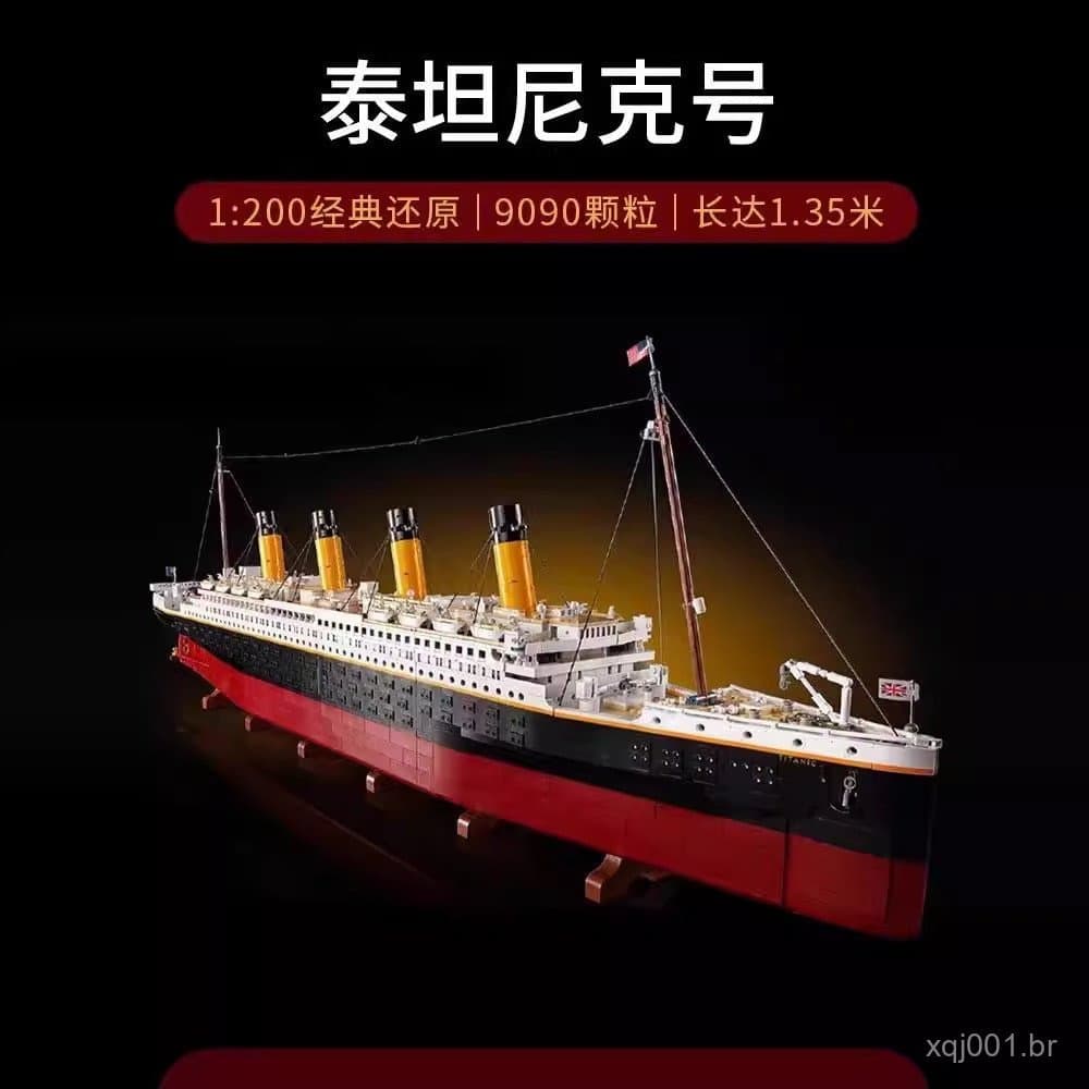 Compatível com blocos Lego, grande modelo de brinquedo do Titanic para montar, para meninos.