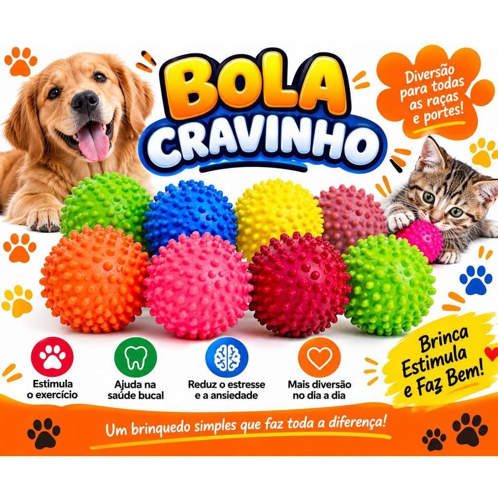 Kit Bola Brinquedo Cravinho Pet Cachorro Bolinhas Para Cachorro Pet Fisioterapia