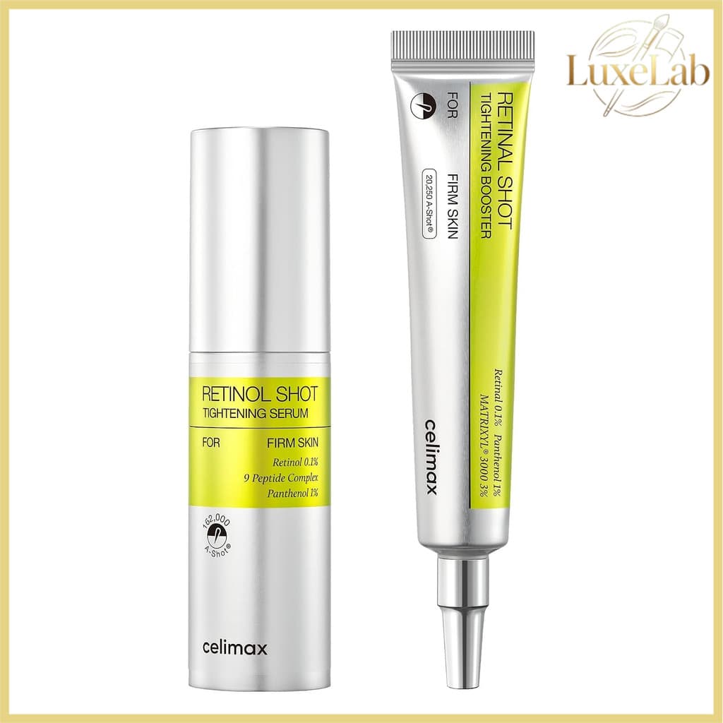 Kit Celimax Retinol Shot Sérum Firmador 30ml + Booster Retinal 15ml | Anti-idade, Reduz Rugas e Poros