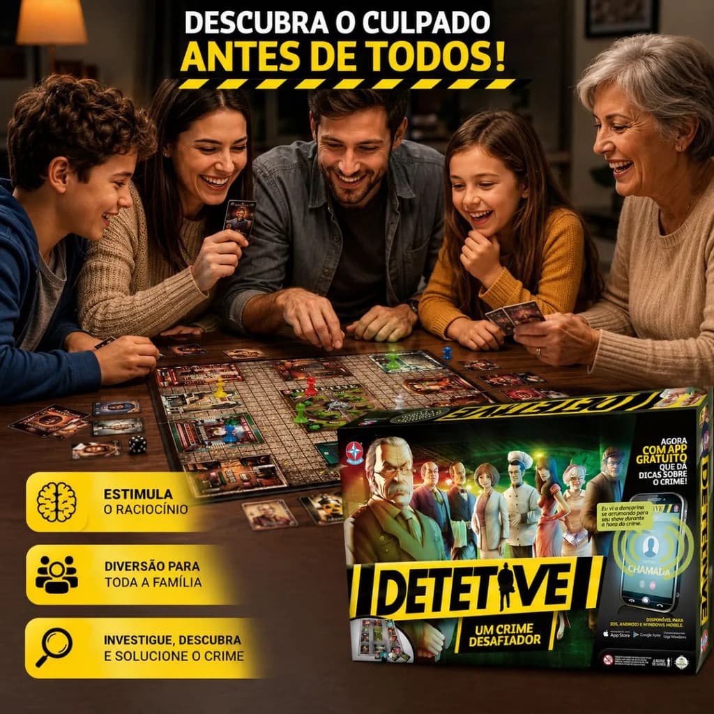 Jogo Detetive Estrela Original Com App Jogo De Tabuleiro Mistério Investigação Família A Partir De 8 Anos