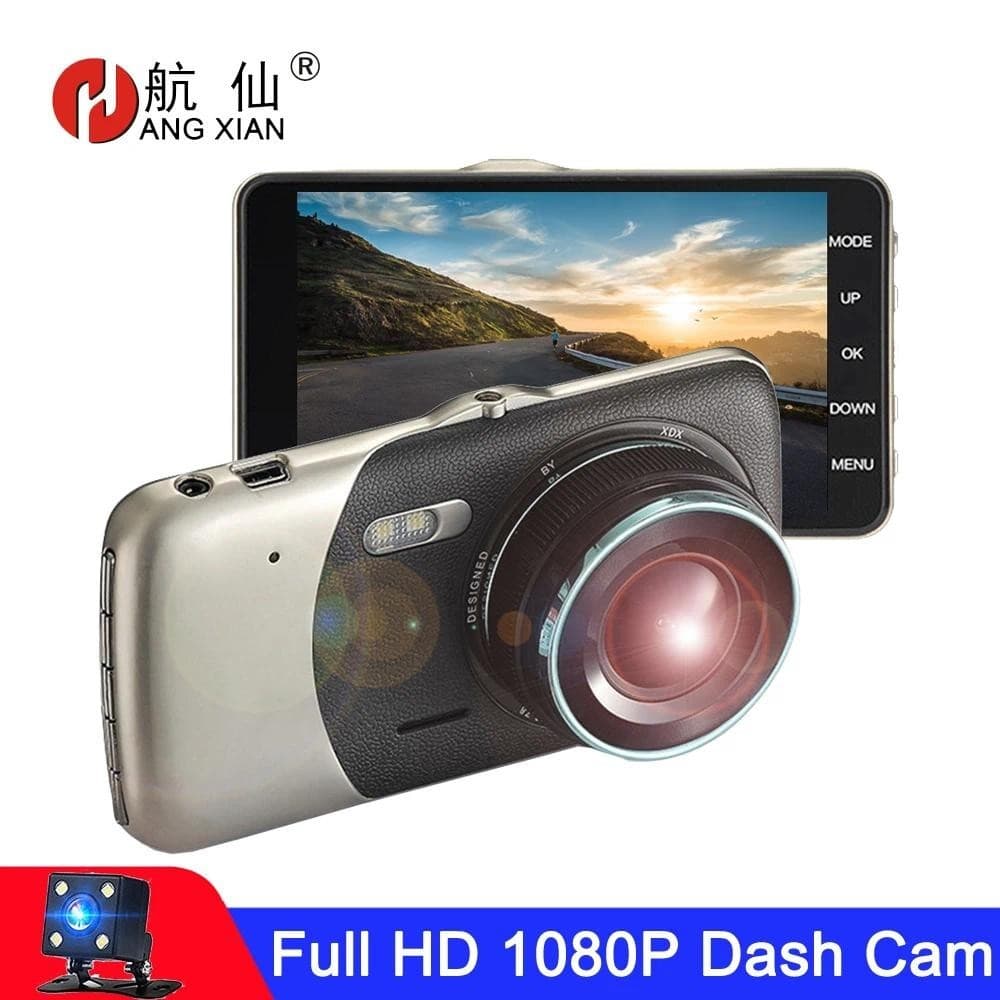 Gravador De Vídeo Dvr Para Carro Dash Cam 1080P Gravadores Com Câmera De Visão Traseira Ciclo De 4 " Dashcam hd Espelho 