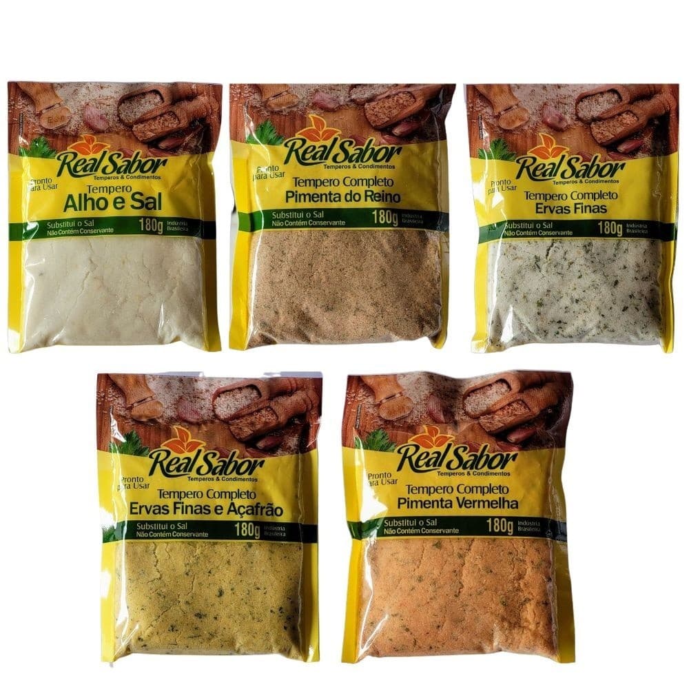 Kit 5 Temperos Completos 150g Cada 750g Total de Tempero