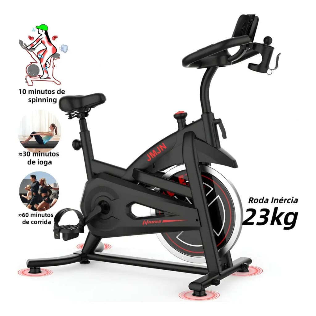 Bike Spinning Resistente 23kg | Suporta 250kg Para Apartamento Bicicleta Ergométrica Silenciosa Academia Doméstica