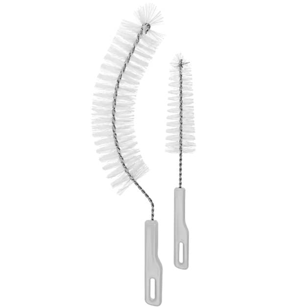 Conjunto Branco Escova de Limpensa de Mamadeira Branca + Escova para Bico de Mamadeira Branca - Lully Bebê