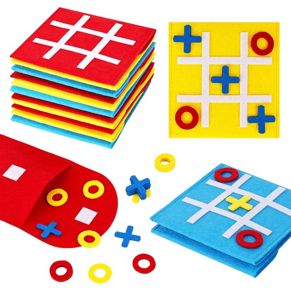 LovesTown Jogo de Tabuleiro Tic Tac Toe com 15 Peças, Mini Jogo de Tabuleiro Estratégico para Crianças e Família, Brinqu