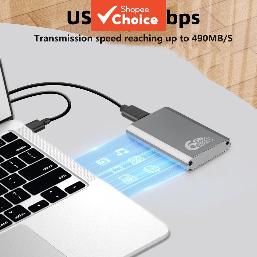 Caixa externa de disco rígido HDD, MSATA para USB 3.1, gabinete SSD, caixa externa de disco rígido HDD, MSATA para USB