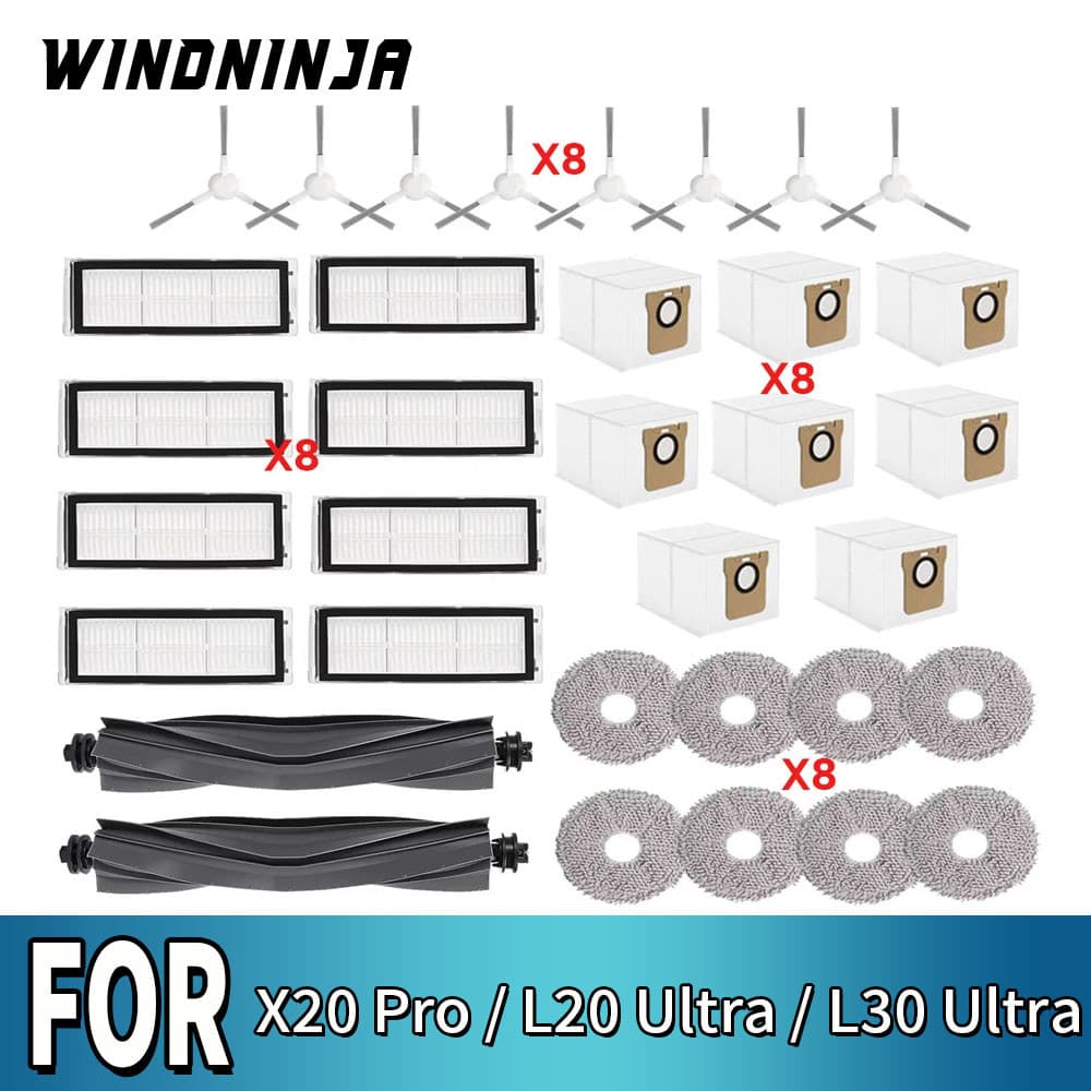 Kit de Peças de Reposição Perfeitas Para Dreame X20 Pro L20 Ultra L30 Ultra Robô Aspirador de Pó Sacos de Pó Filtros