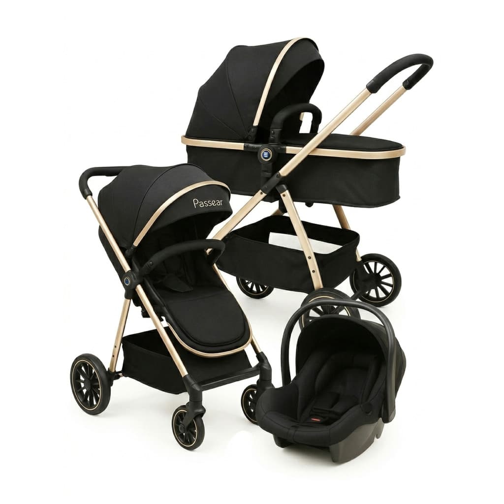 CARRINHO MOVE + BEBE CONFORTO NINA E ADAPTADOR PRETO GOLDEN SISTEMA 3 EM1 CONFORTO TRAVELSEGURANÇA