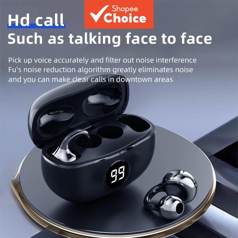 Fones de Ouvido Sem Fio Bluetooth Clip S151, Fones Abertos TWS, Graves Potentes, Som HiFi Estéreo, Fones Esportivos com