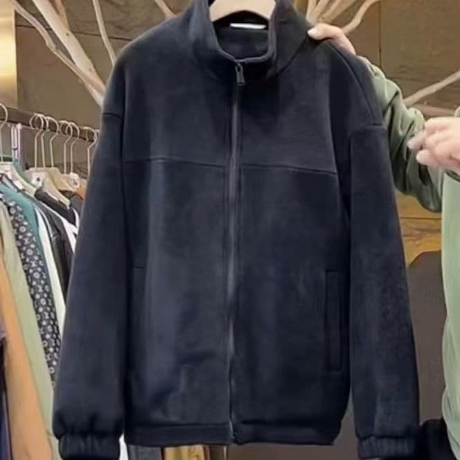 ❤❤❤❤✨Moda masculina gola alta jaqueta temporada Polar velo jaqueta superior jaqueta quente Cardigan jaqueta com zíper mo