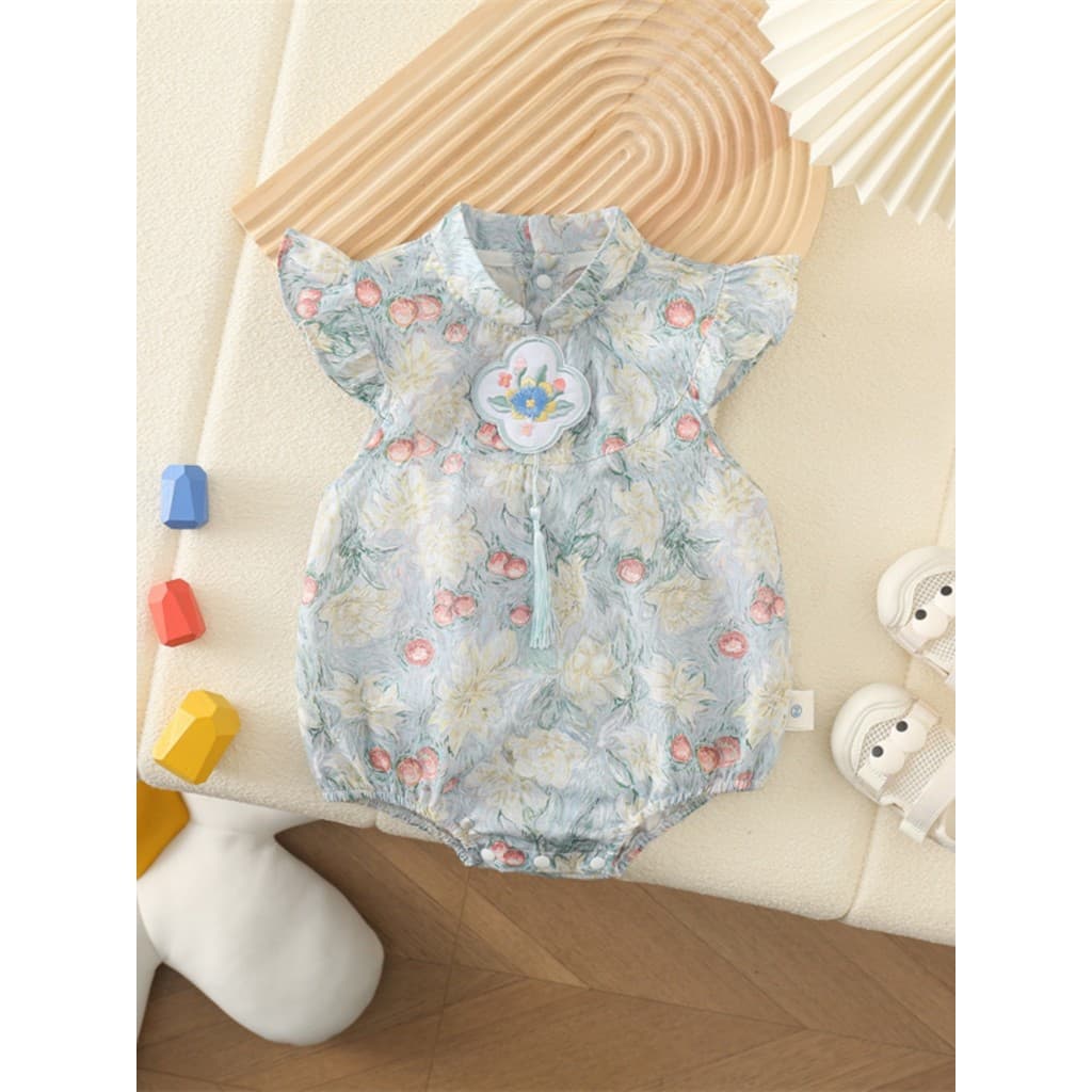 Bebê menina mês cheio roupas de verão manga curta triângulo macacão passeio macacão menina bebê mês cheio roupas estilo 
