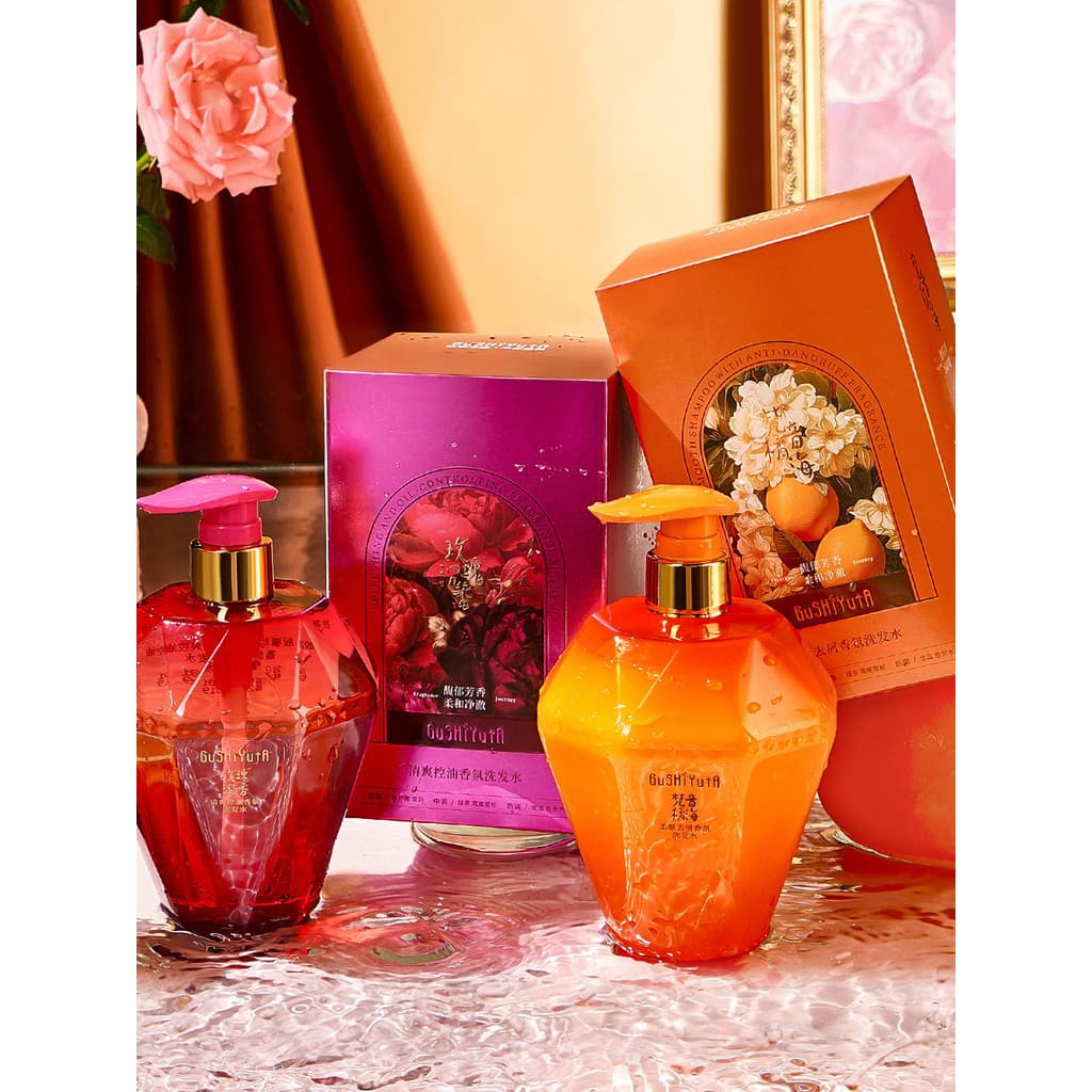 GuSHiYutA Story com seu Shampoo macio anticaspa com fragrância hidratante hidratante controle de óleo fragrância limpeza
