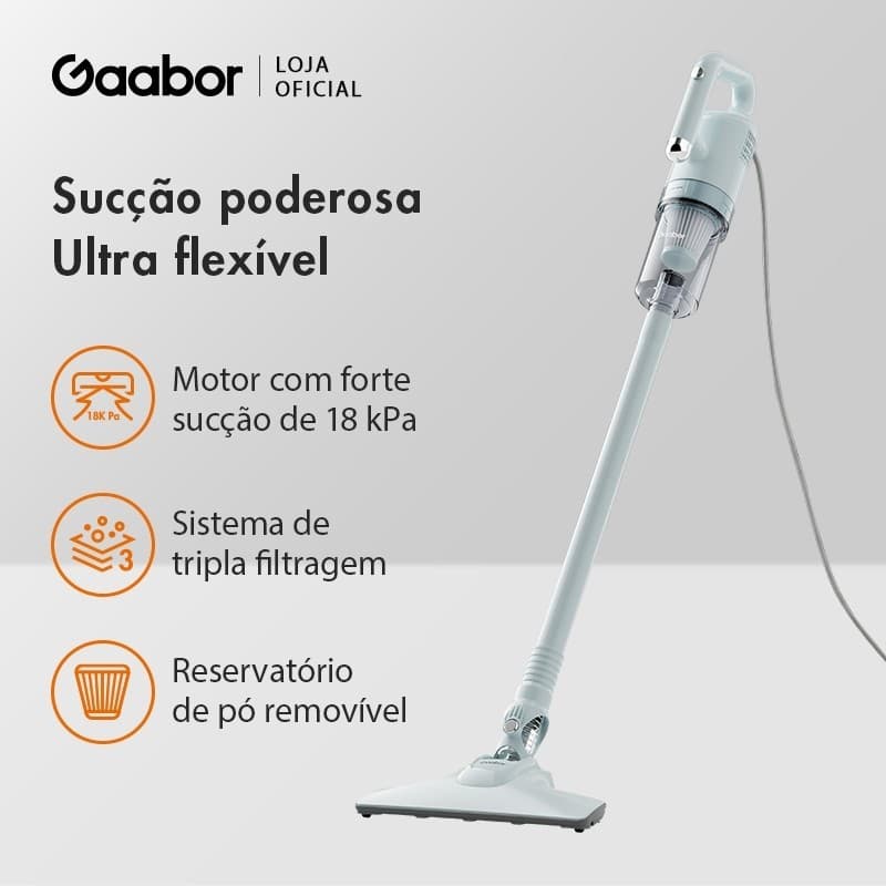 Gaabor Aspirador de Pó 2 em 1 18000Pa Sucção Forte Silencioso CW-18M02A