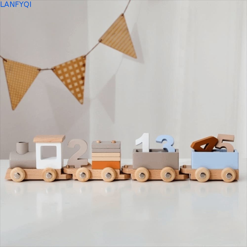 Brinquedo De Trem LANFYQI , Carrinho De Blocos , Números Práticos , Brinquedos Educativos Para Bebês , Crianças