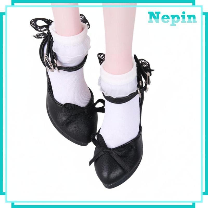 [Nepin] Sapatos De Boneca Com Tira No Tornozelo De Salto Alto De Renda Fivela Acessórios BJD Para Bonecas Articuladas Es