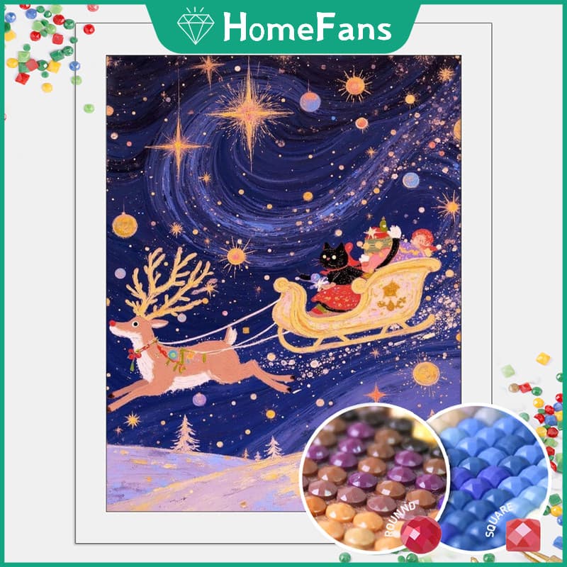 HF Atualizado Rena De Natal AB Broca Tecido Flocado DIY 5D Pintura Diamante Cheio De Bordado Arte Cristal Decoração De C